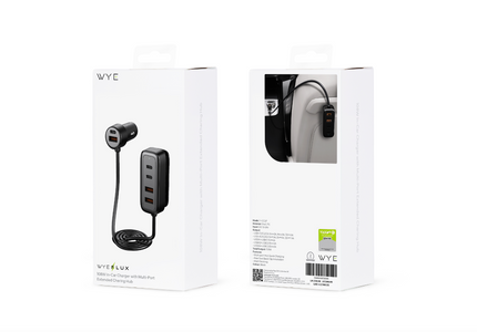 108W In-Car Charger With Multi-Port Extended Charging Hub