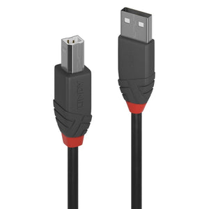 Lindy 36672 1m USB-A (M) 2.0 To USB-B (M) 2.0 Anthra Line 480Mbps Cable - Black