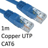 RJ45 (M) to RJ45 (M) CAT6 1m Blue OEM Moulded Boot Copper UTP Network Cable