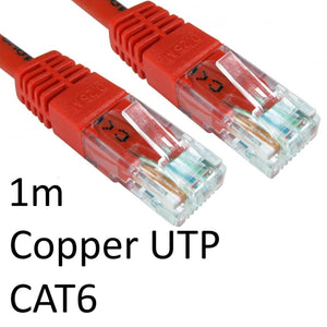 RJ45 (M) to RJ45 (M) CAT6 1m Red OEM Moulded Boot Copper UTP Network Cable