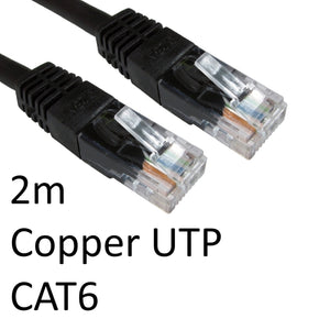 RJ45 (M) to RJ45 (M) CAT6 2m Black OEM Moulded Boot Copper UTP Network Cable