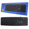 Evo Labs KD-101LUK Wired Keyboard, USB Plug and Play, Full Size, Qwerty UK Layout, Ideal for Home or Office, Black