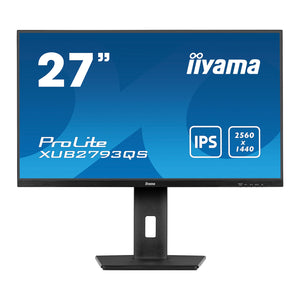 iiyama Prolite XU2793QS-B6 27 inch IPS Monitor, WQHD, 1ms, HDMI, DisplayPort, 100Hz, Speakers, Black, Internal PSU, VESA